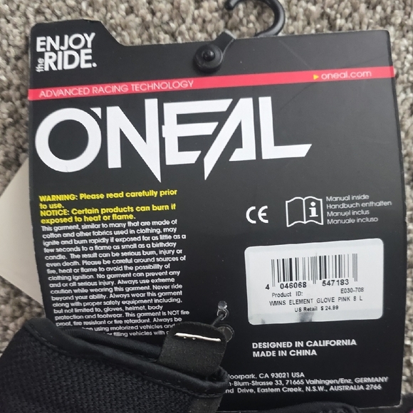 O'Neal Women's Black and Pink Gloves - Picture 2 of 4